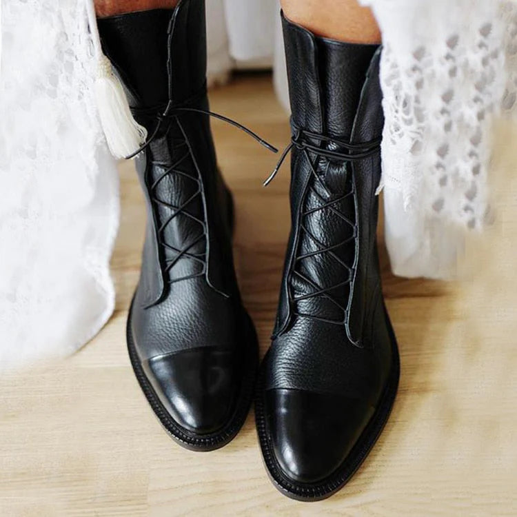 Women's Vegetable Leather Heeled Boots